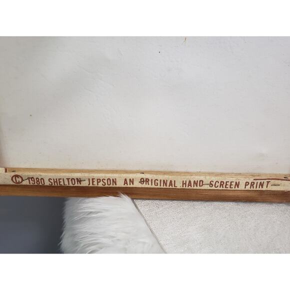 Vintage 1980 SHELTON JEPSON Hand Screen Print Framed MCM Wall‎ Decor Mid Century - Picture 12 of 12